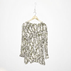 Free People Stealing Fire Mini Dress Ivory Combo floral long sleeve boho XS